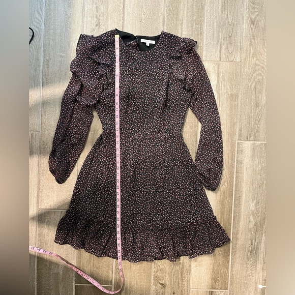 Rebecca Minkoff Long Sleeve Floral Dress Ruffled Long Sleeve Mine Dress Size 2 - Picture 3 of 10